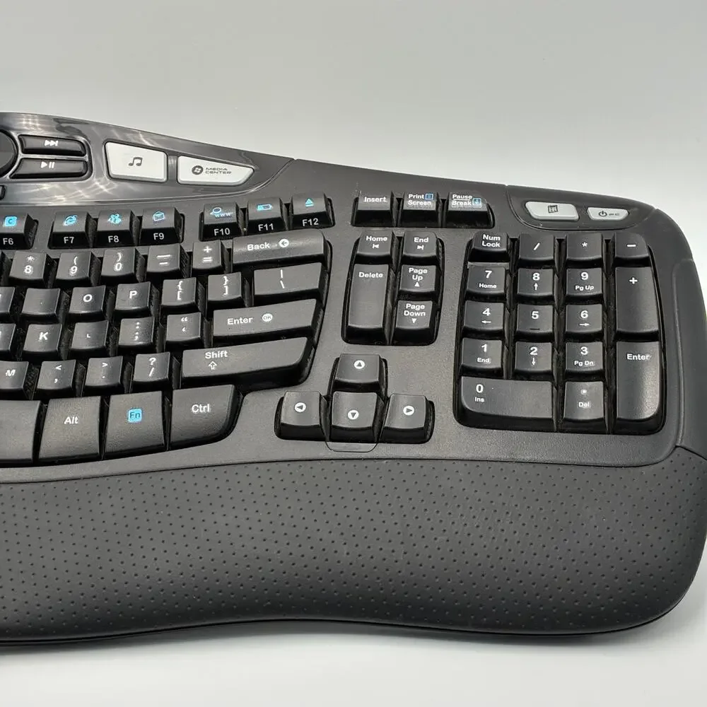 Logitech Wireless Wave K350 Ergonomic Keyboard - No USB Dongle - TESTED